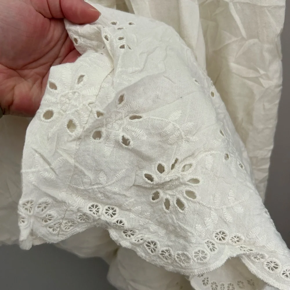 Gorgeous Ethereal Trf Collection For Zara White Linen Dress Summer cottagecore - Picture 10 of 12